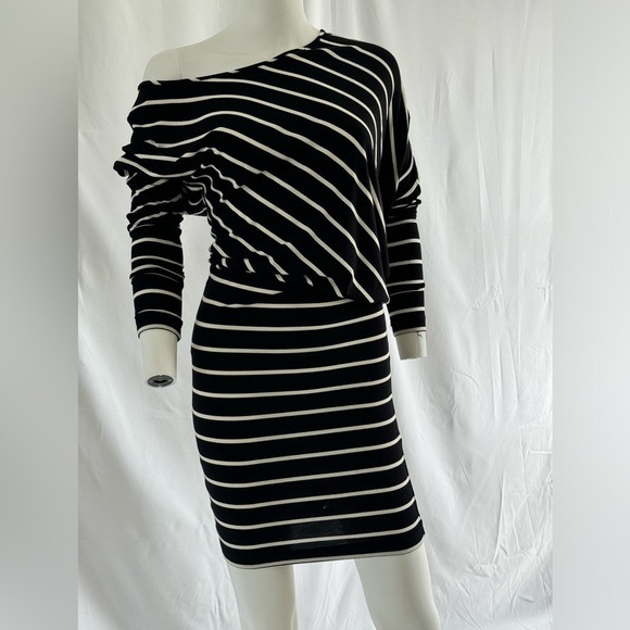 BCBG MaxAzria Black and White Striped dress Size XS - Picture 3 of 6